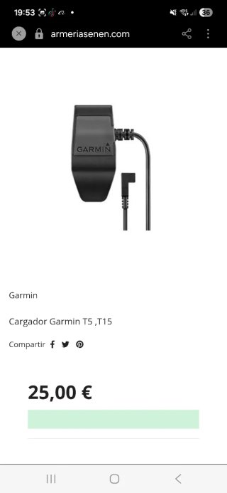 Cargador Garmin T15 y T5