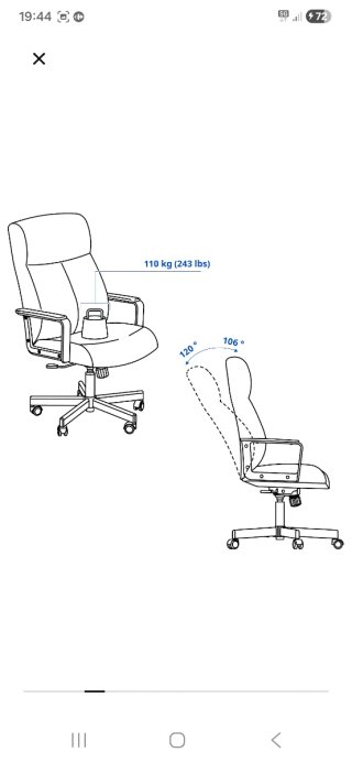 Silla de oficina IKEA MILLBERGET Murum beige