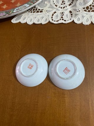 2 Tazas y 2 Platos Porcelana Antigua China Macao
