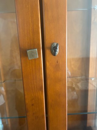 Vetrina in legno con porte in vetro
