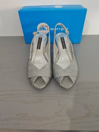 Zapatos de fiesta plateados talla 40