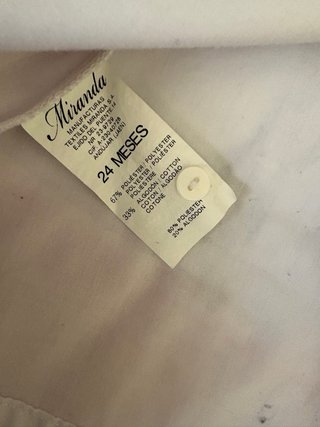 Vestido bebé niña blanco y rosa