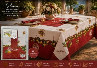 Servizio Tovaglia Peonia Pierre Cardin
