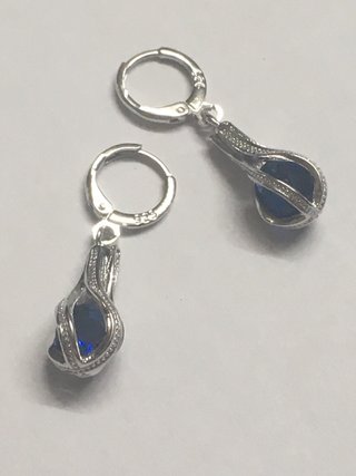 Pendientes de Plata con Zafiro Azul