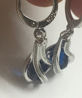 Pendientes de Plata con Zafiro Azul