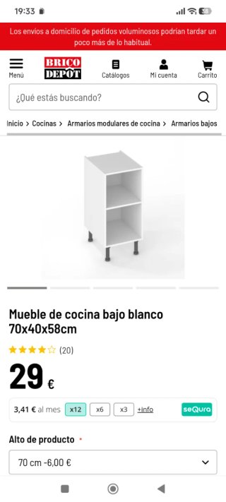3 modulos de mueble de cocina blanco brillo