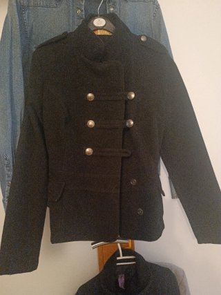 Chaqueta militar negra talla S
