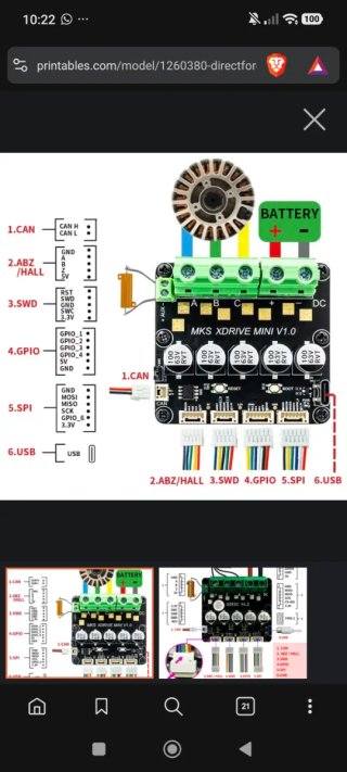 MKS Odrive Mini V1.0 Placa Controladora