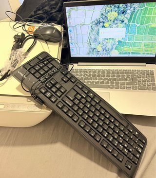 Ordenador Lenovo con impresora y ratón