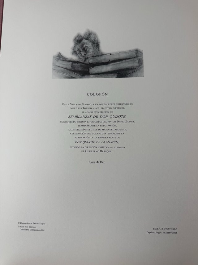 Semblanzas don Quijote ed. limitada. David Zaafra