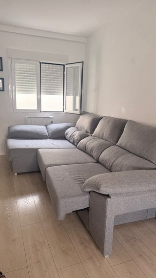 Sofá chaise longue reversible gris