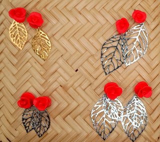 Pendientes hechos a mano. Rayos. Flores. Nuevos