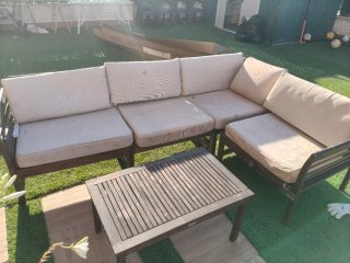 Conjunto Sofá y Mesa Jardín Exterior