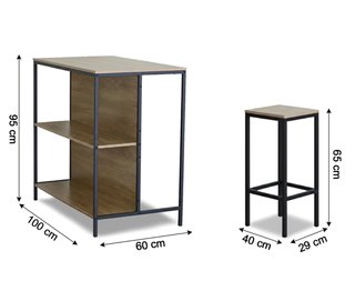 Mesa alta bar con 2 taburetes - Envio gratis