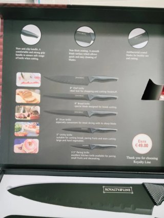 Set di 5 coltelli da cucina Royalty Line antiaderenti