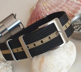 Correa de reloj nato, acanalada, vintage, 20 mm