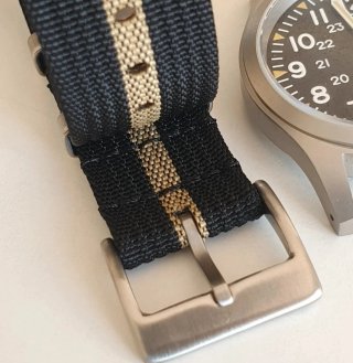 Correa de reloj nato, acanalada, vintage, 20 mm