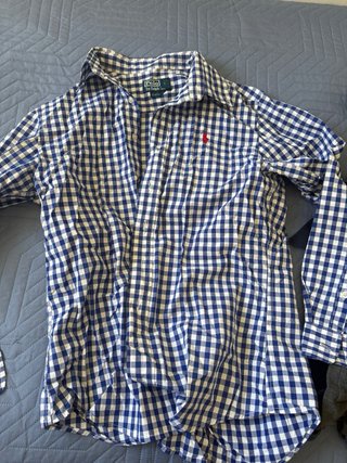 Camisa Polo Ralph Lauren cuadros azul y blanco