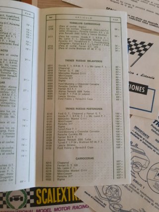 Listado precios Scalextric 1981 + folletos publici