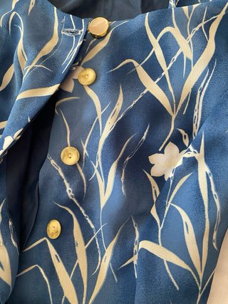 Vestido vintage floral azul y blanco
