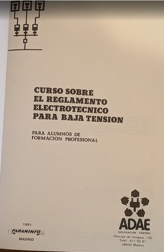 CURSO SOBRE REGLAMENTO ELECTROTECNICO