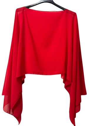Chal capa poncho gasa rojo talla única