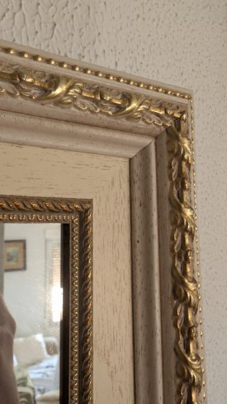 Conjunto recibidor cerámica espejo, lámpara, reloj