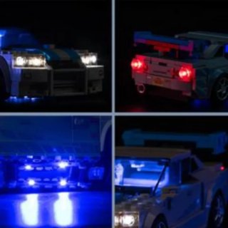 2X1 Kit Luces LED para Lego 76917 Nissan GT-R luce