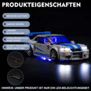2X1 Kit Luces LED para Lego 76917 Nissan GT-R luce