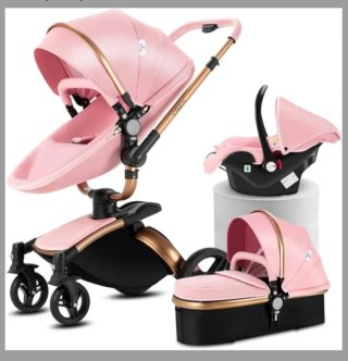 Carrito de bebe rosa