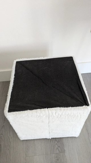 Pouf Puff Bianco con Spazio di Archiviazione