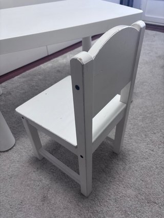 Mesa y Silla Infantil Blanca