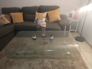 Mesa de centro de cristal moderna