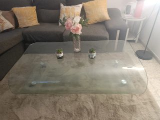 Mesa de centro de cristal moderna