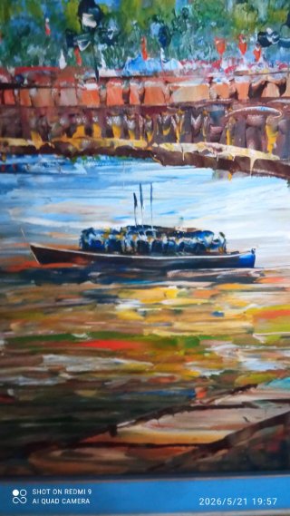 Cuadro al óleo París 73x62cm