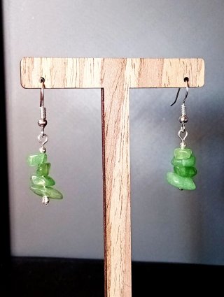 Pendientes Piedras Naturales Verdes