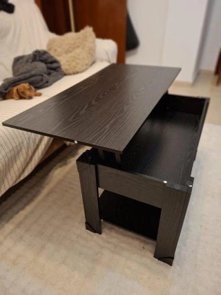 Mesa centro elevable madera nueva