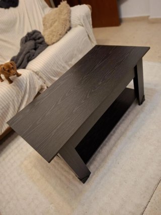 Mesa centro elevable madera nueva