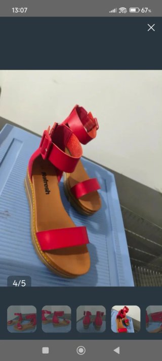 Sandalias cuña rojas mujer talla 40