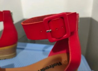 Sandalias cuña rojas mujer talla 40