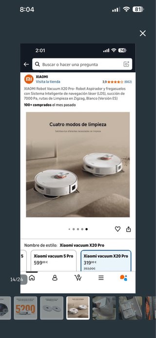 Xiaomi Robot Vacuum X20 Pro Aspirador