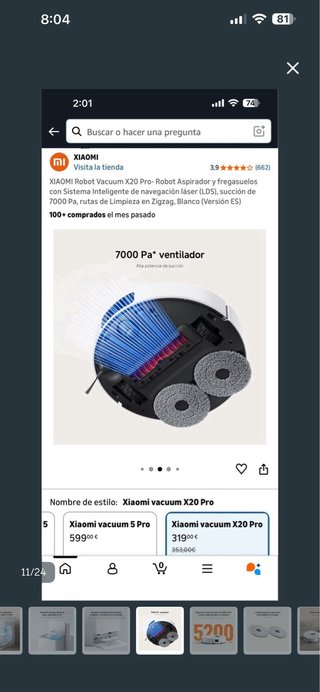 Xiaomi Robot Vacuum X20 Pro Aspirador