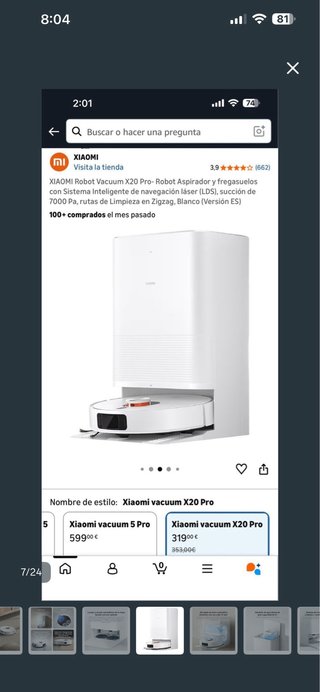 Xiaomi Robot Vacuum X20 Pro Aspirador