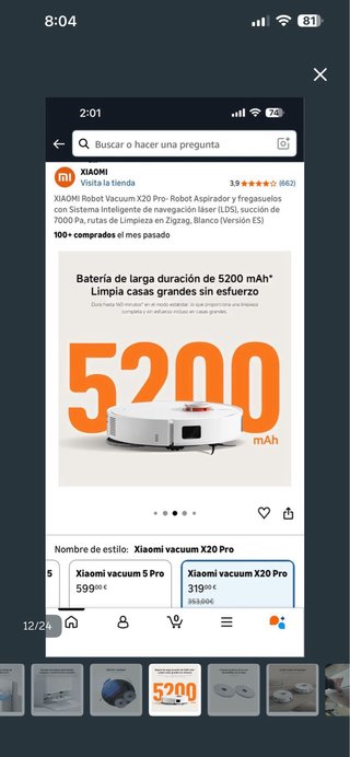Xiaomi Robot Vacuum X20 Pro Aspirador
