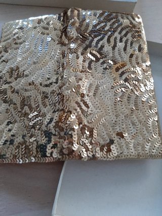 Pochette oro con paillettes