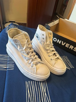 Zapatillas Converse plataforma blancas talla 43