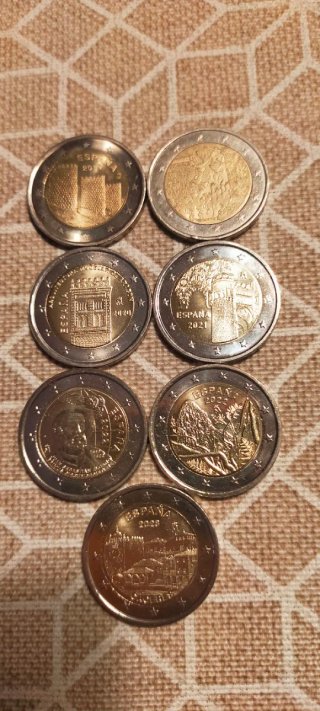 Lote 7 monedas 2 euros España