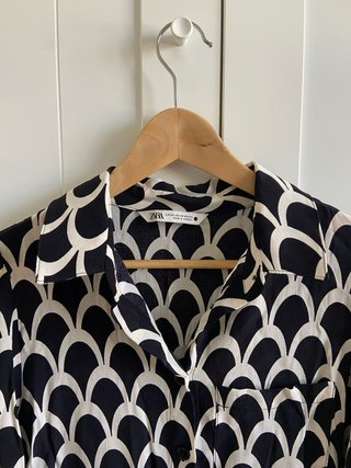 Vestido Zara estampado blanco y negro