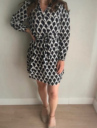 Vestido Zara estampado blanco y negro