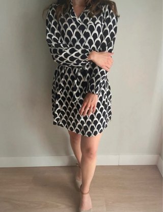 Vestido Zara estampado blanco y negro